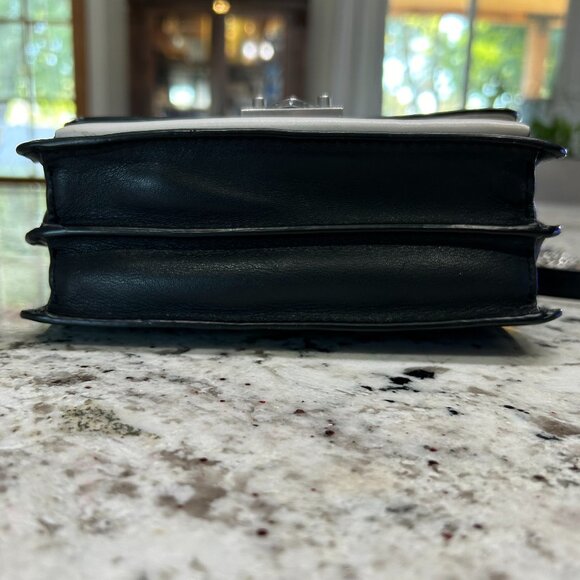 Rebecca Minkoff‎ Christy SM Handbag Black White Grey Leather Crossbody Women's - Picture 9 of 15